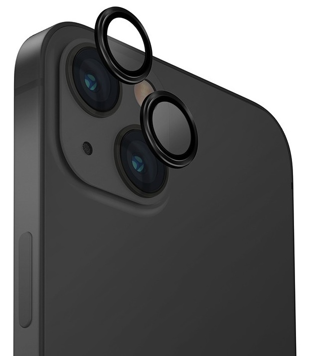 Sticlă de protecție pentru camera smartphone Uniq Aluminium Camera Lens Protector for iPhone 15/15 Plus Black
