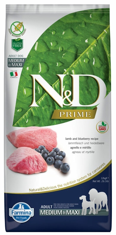 Сухой корм для собак Farmina N&D Prime Lamb & Blueberry Adult Medium & Maxi 12kg