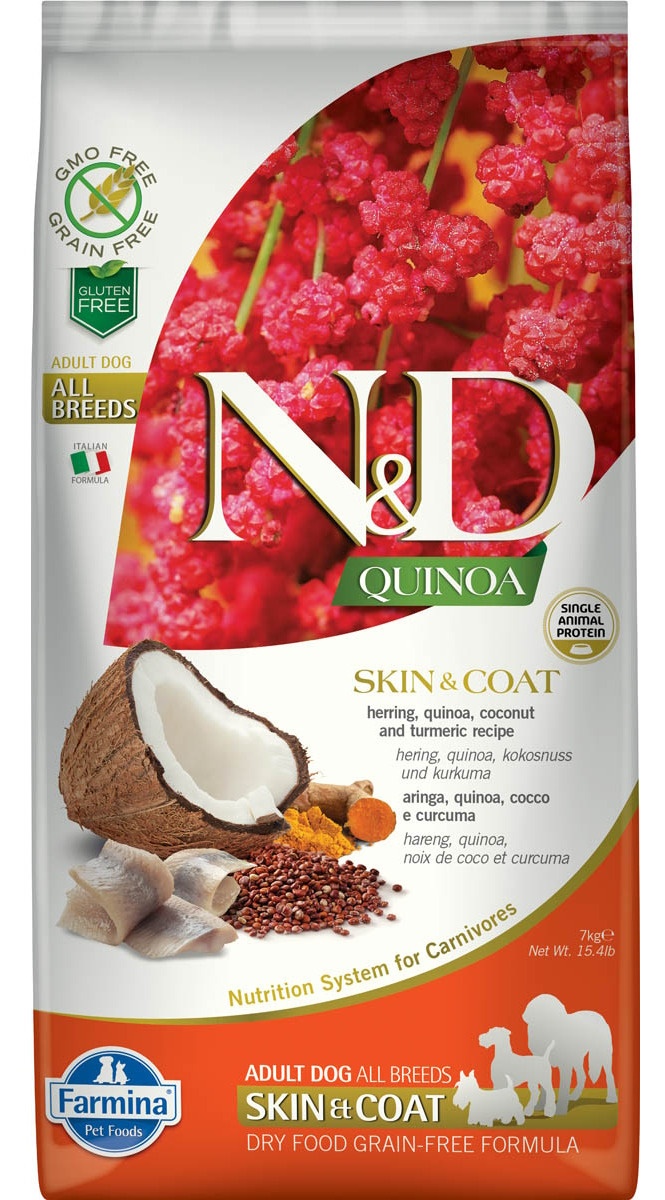 Hrană uscată pentru câini Farmina N&D Quinoa Skin & Coat Herring Adult 7kg