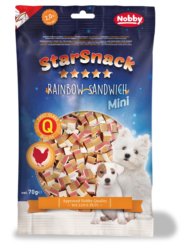 Лакомства для собак Nobby StarSnack Rainbow Sandwich Mini 70g