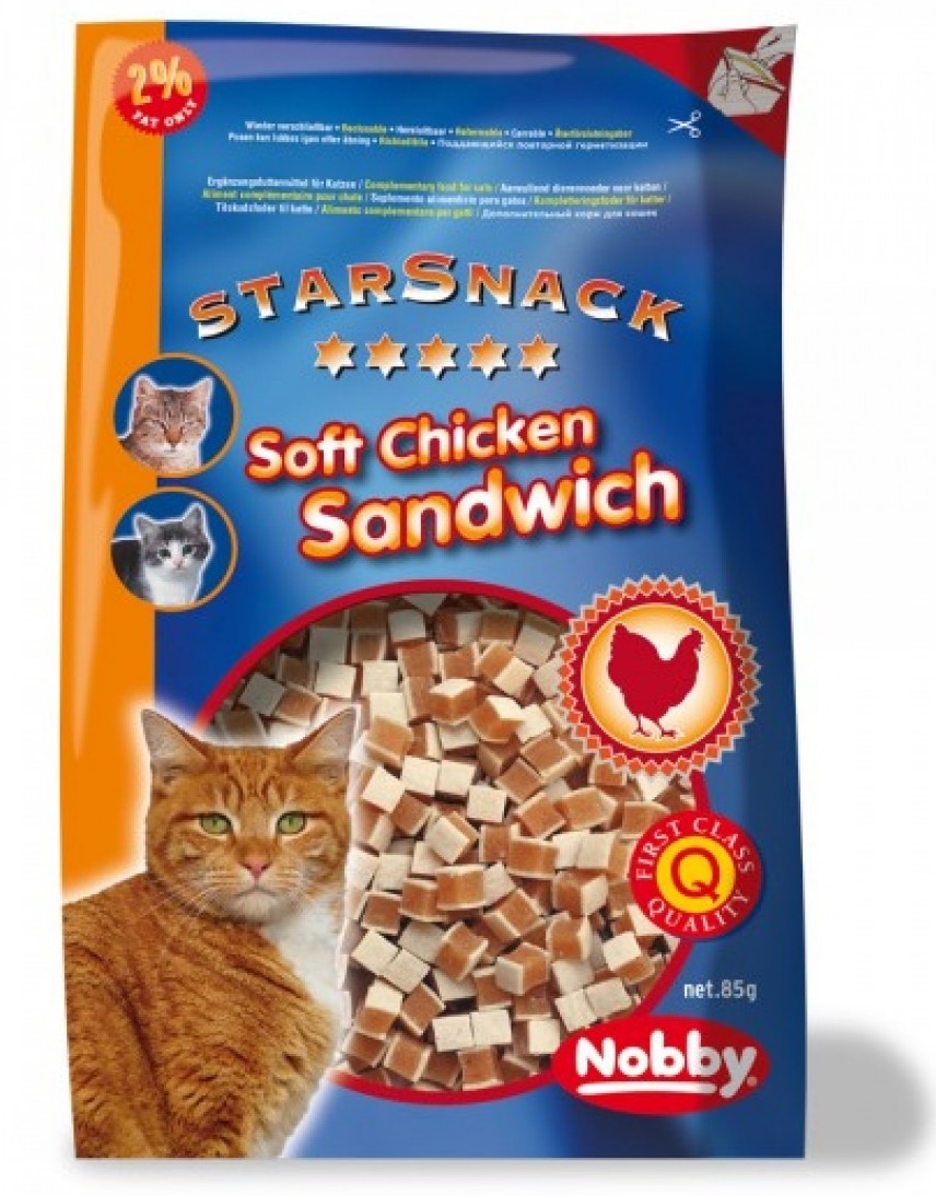 Snackuri pentru pisici Nobby StarSnack Soft Chicken Sandwich 85g