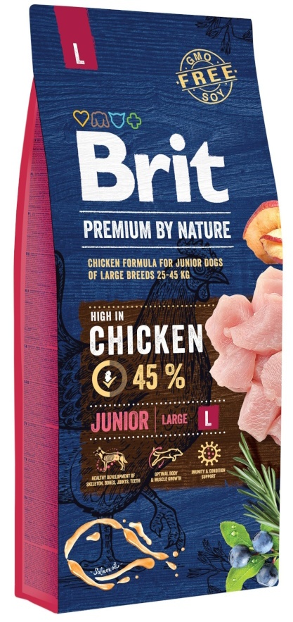 Hrană uscată pentru câini Brit Premium By Nature Junior L 15kg