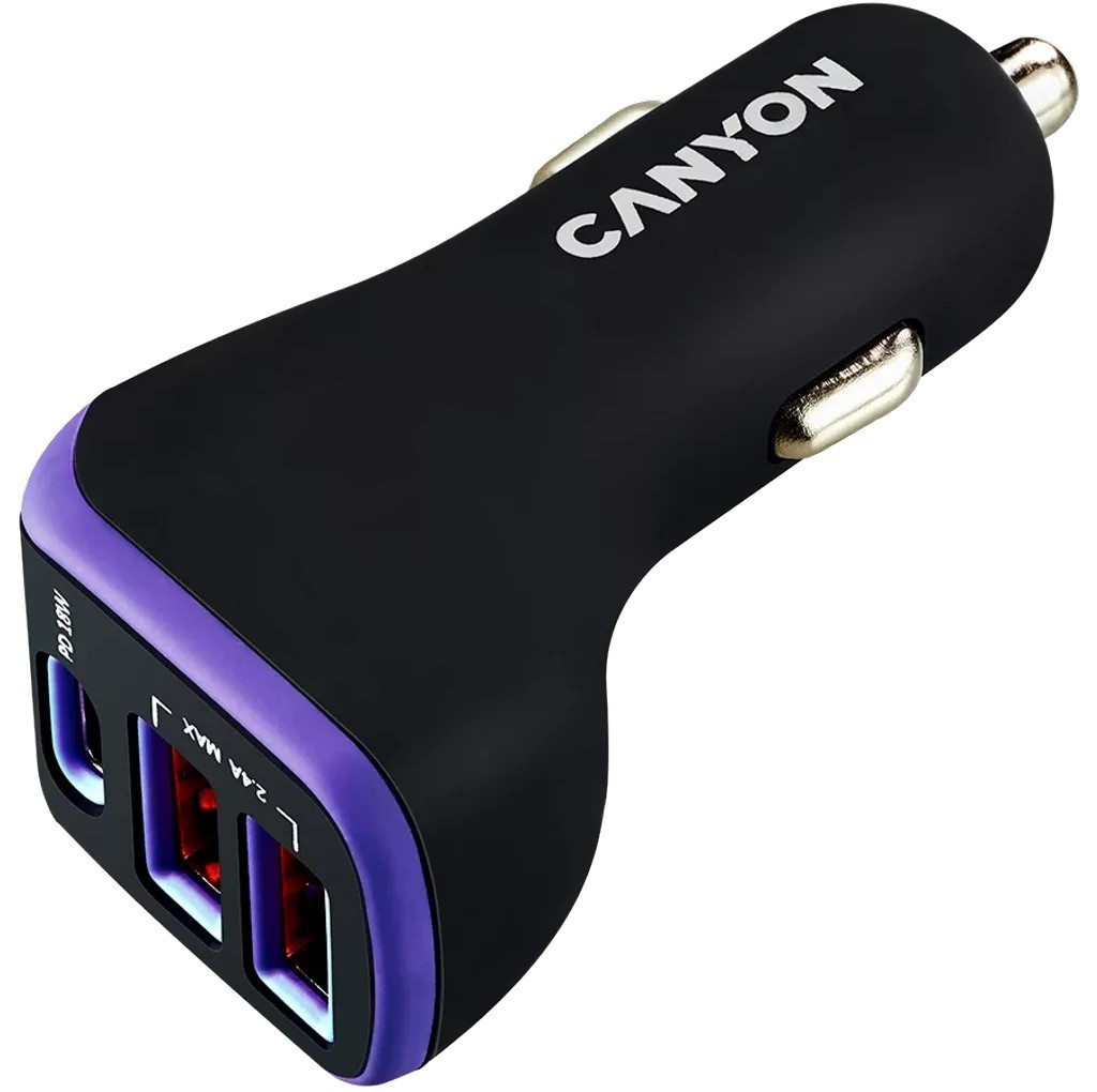 Încărcător auto Canyon CNE-CCA08PU Black/Purple