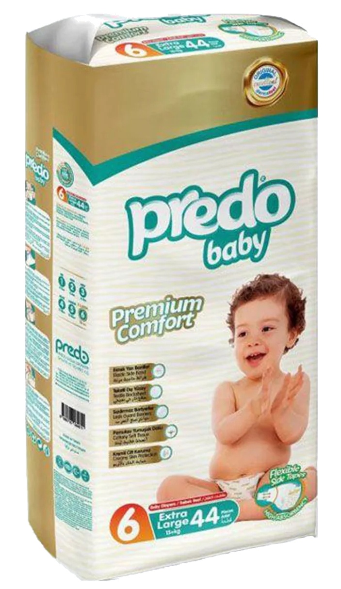 Подгузники Predo Baby Extra Large 15+kg 6/44pcs