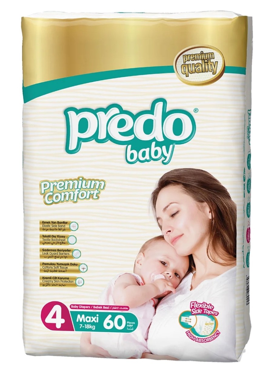Подгузники Predo Baby Maxi 7-18kg 4/60pcs