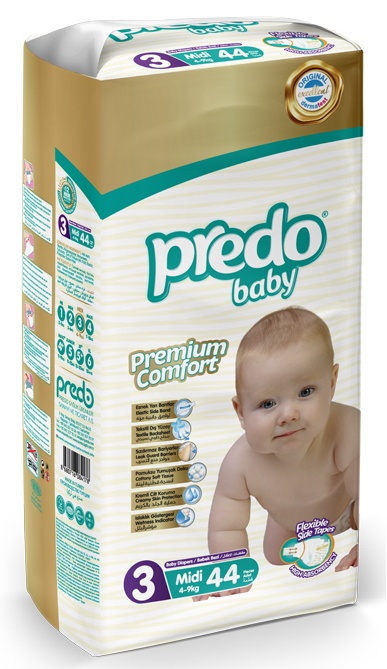 Подгузники Predo Baby Midi 4-9kg 3/44pcs