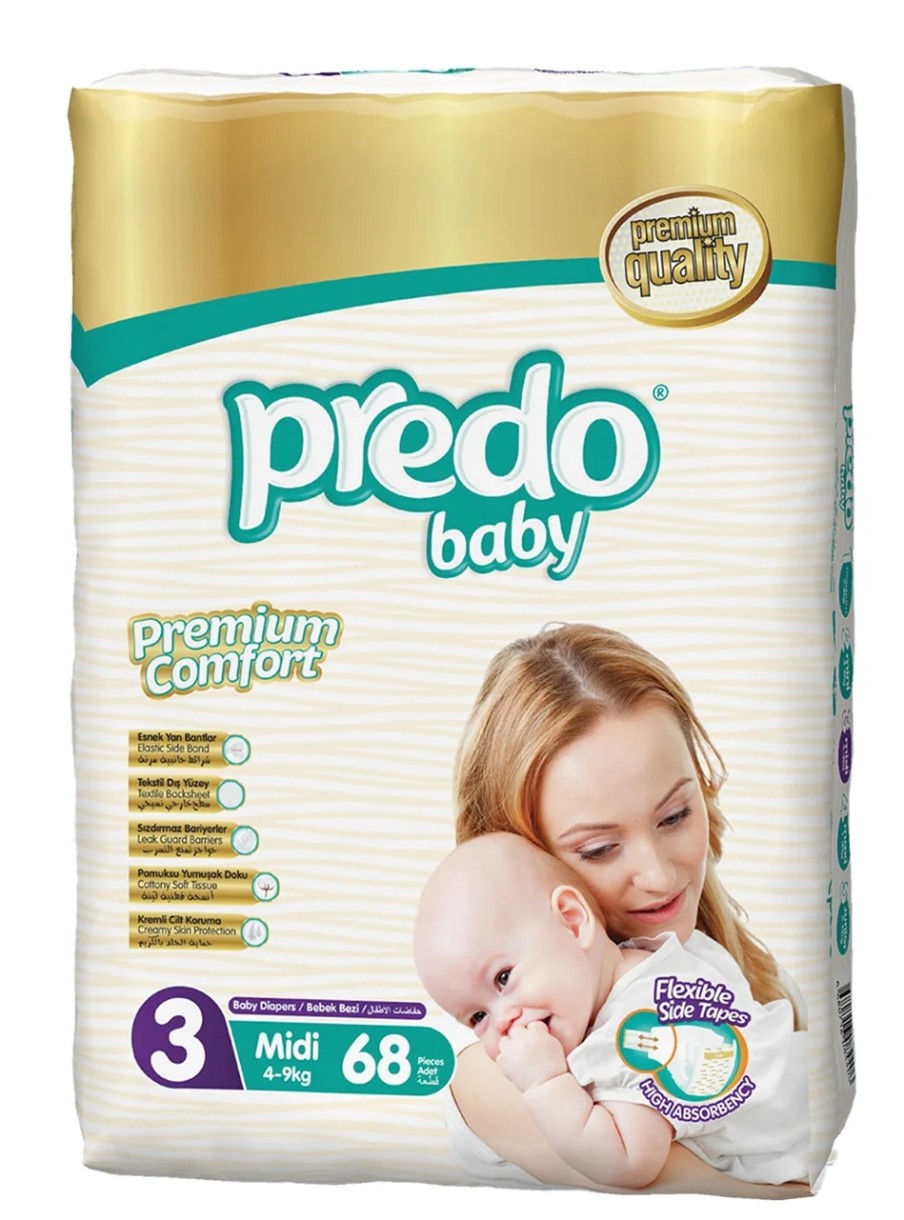 Подгузники Predo Baby Midi 4-9kg 3/68pcs