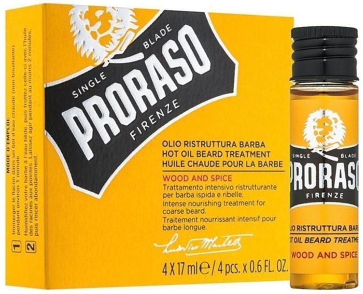 Ulei pentru barbă Proraso Hot Oil Beard Wood & Spice 4х17ml