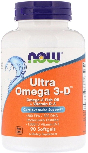 Жирные кислоты NOW Ultra Omega 3-D 90cap