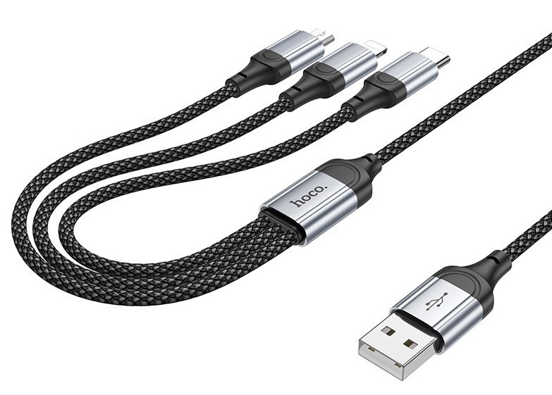 USB Кабель Hoco X102 3-in-1 Black