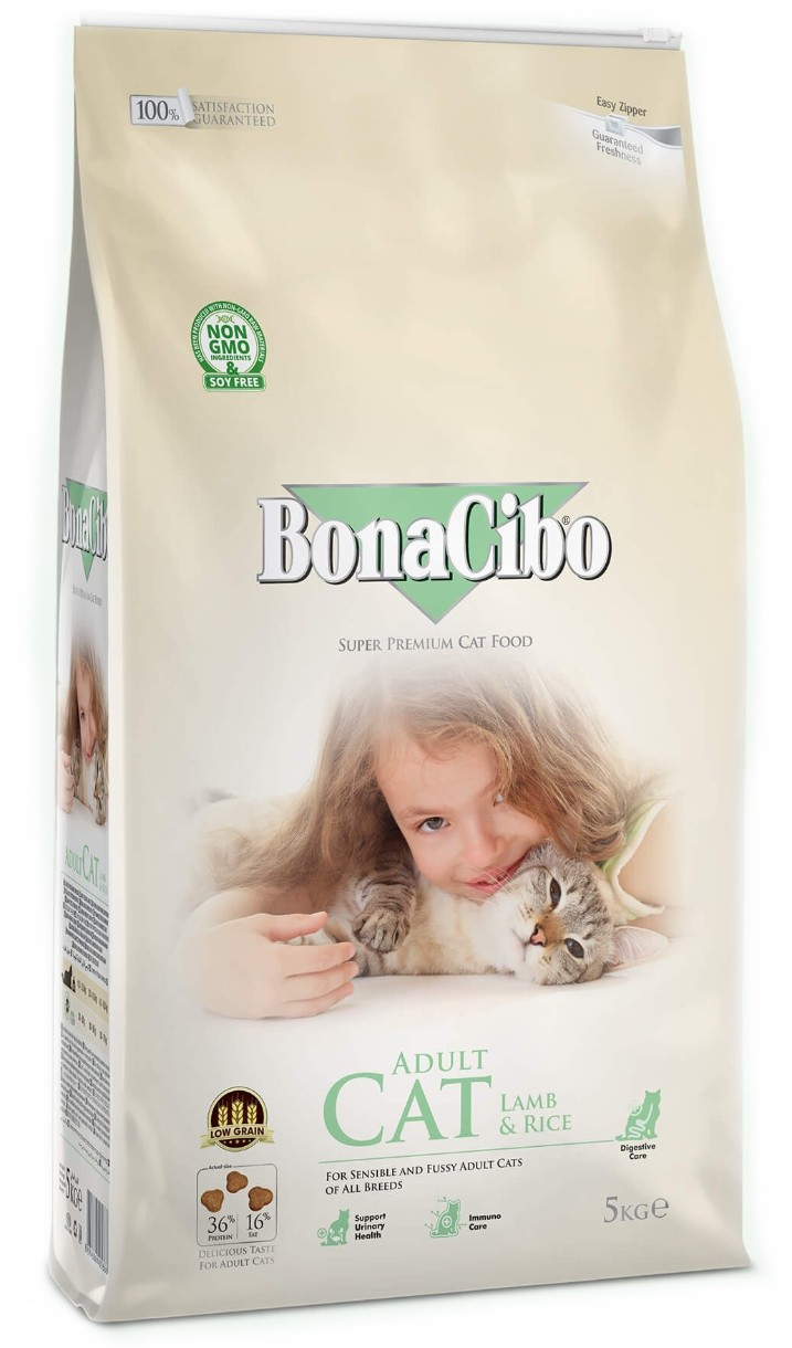Сухой корм для кошек BonaCibo Adult Cat Lamb & Rice 5kg