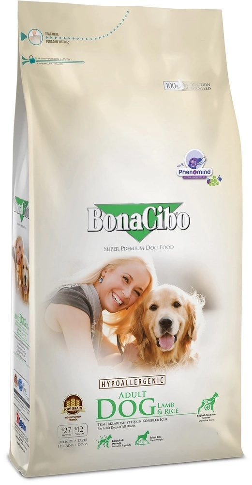 Сухой корм для собак BonaCibo Adult Dog Lamb & Rice 15kg