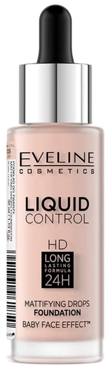 Fond de ten pentru față Eveline Liquid Control 32ml 005 Ivory