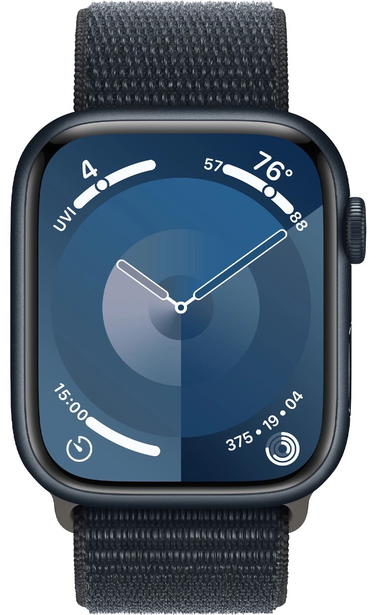 Smartwatch Apple Watch Series 9 GPS 45mm Midnight Aluminium Case with Midnight Sport Loop (MR9C3)