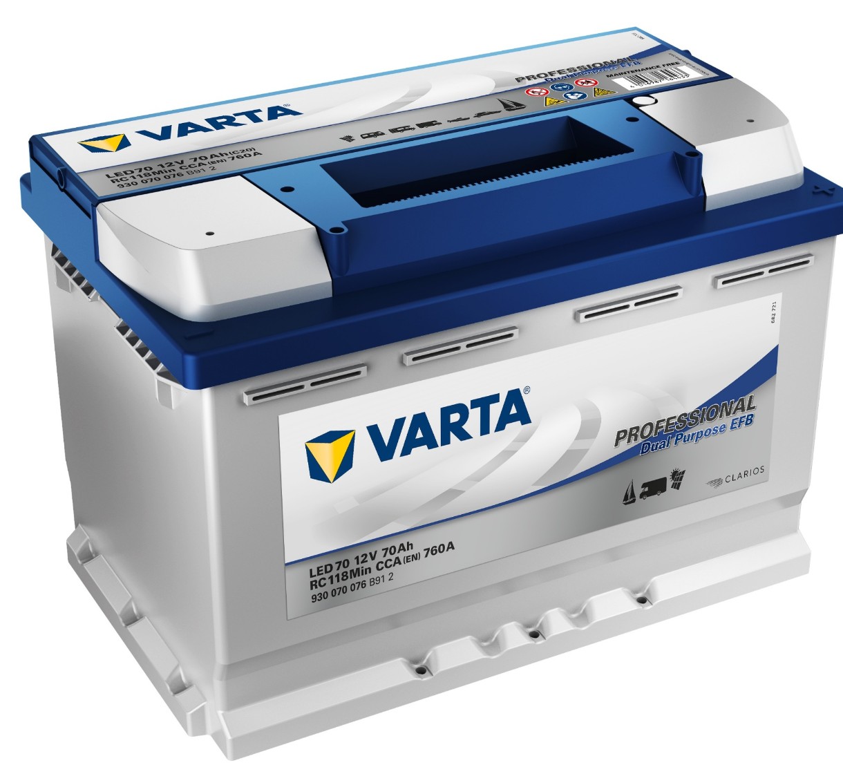 Acumulatoar auto Varta Professional Dual Purpose EFB LED70 12V 70Ah (930 070 076 B912)