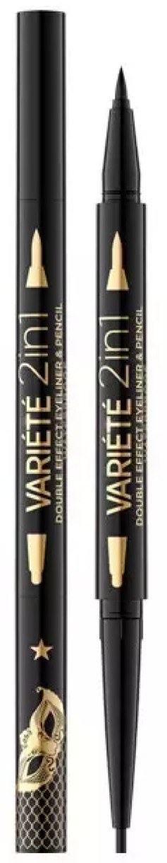 Creion-eyeliner pentru ochi Eveline Variete 2in1 Ultra Black