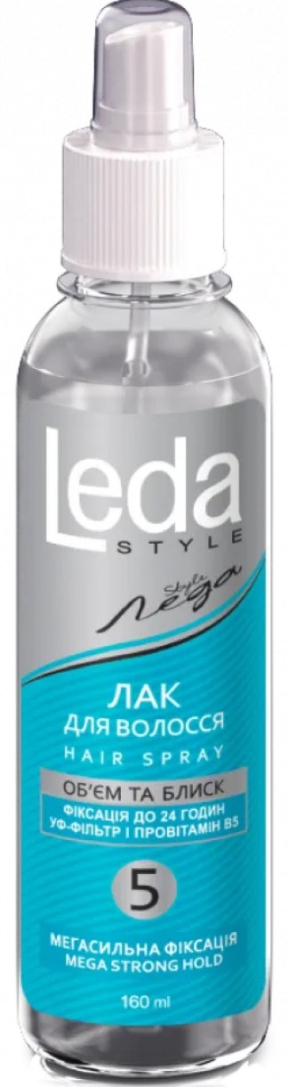 Лак для укладки волос Leda Style Mega Strong Hold 160ml