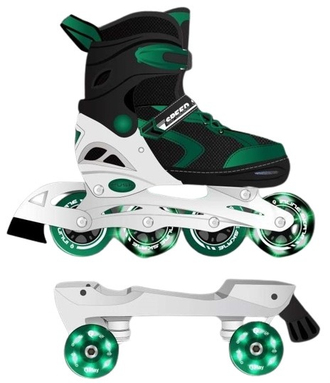 Роликовые коньки Qplay CS-01 2in1 Green 30-33(S)