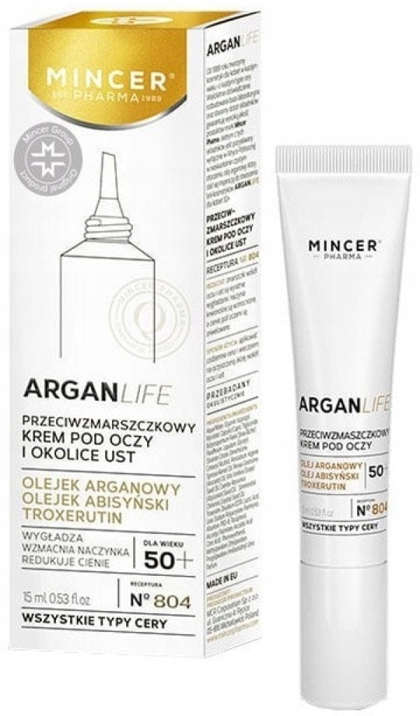 Cremă din jurul ochilor Mincer Pharma Argan Life Eye & Lip Cream N804 15ml