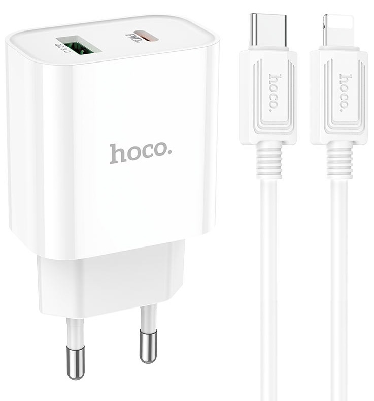 Зарядное устройство Hoco C80A Plus Type-C to Lighting White