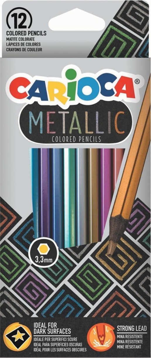 Creioane colorate Carioca Metallic (53256) 12pcs