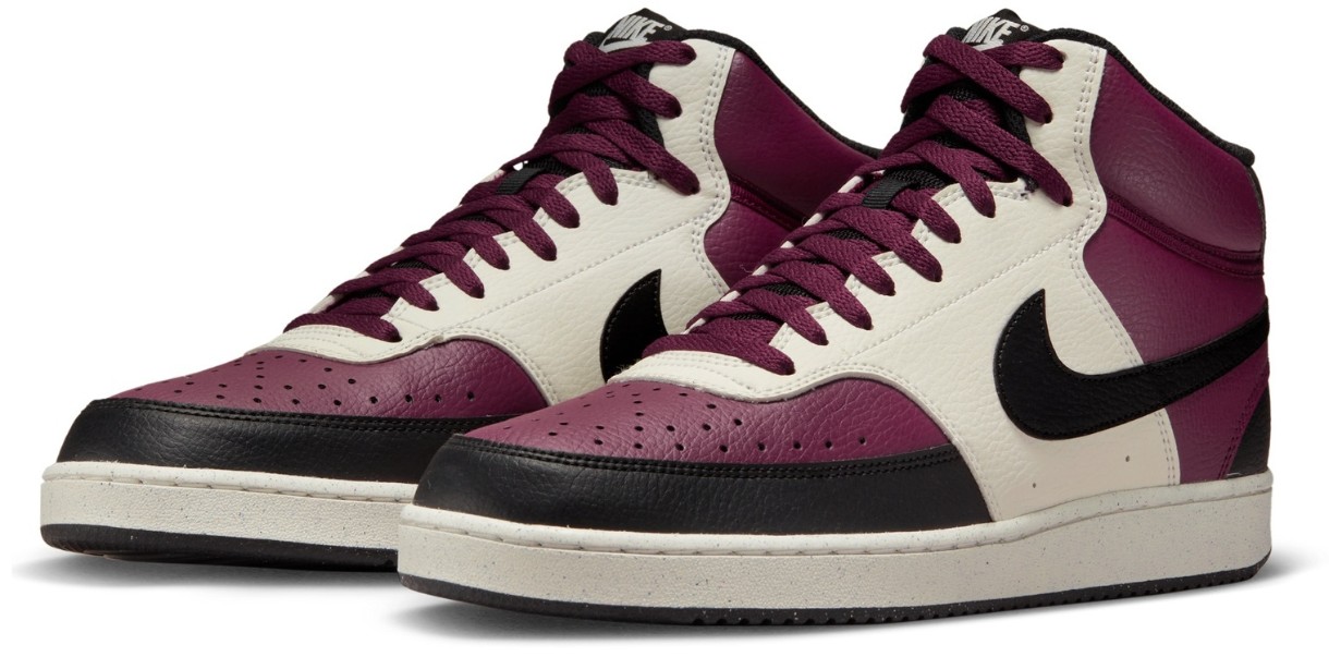 Ботинки мужские Nike Court Vision Mid Nn Dark Maroon/White/Black, s.42.5