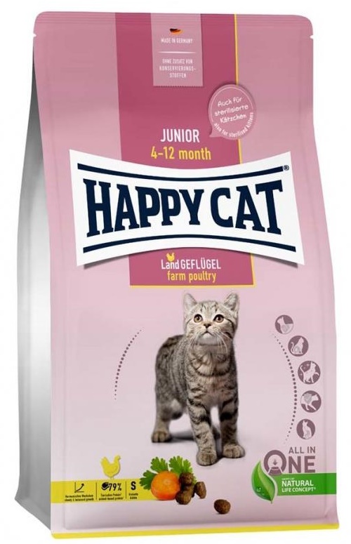 Сухой корм для кошек Happy Cat Junior Farm Poultry 10 kg