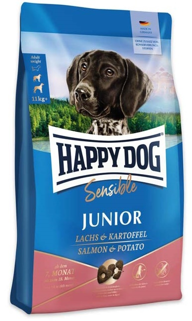 Hrană uscată pentru câini Happy Dog Junior Sensitive Salmon & Potato 10kg