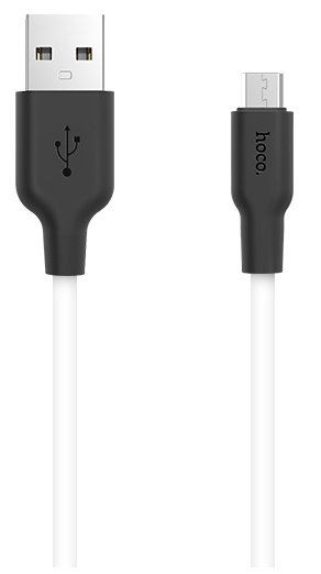 Cablu USB Hoco X21 Silicone Micro-USB Black/White