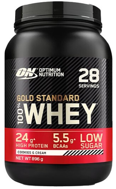 Proteină Optimum Nutrition Gold Standard 100% Whey Cookies & Cream 908g