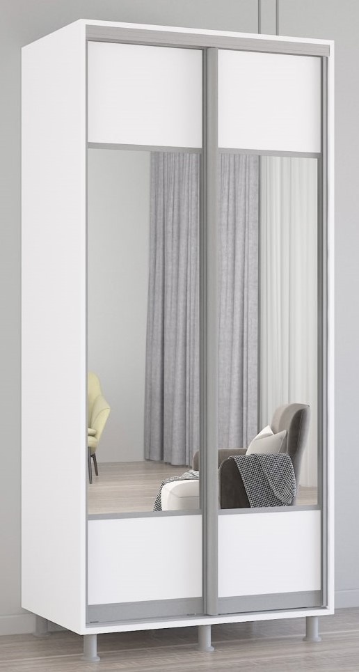 Шкаф-купе Mobildor-Lux Aron 100x210 (8681 Alb Briliant) K1