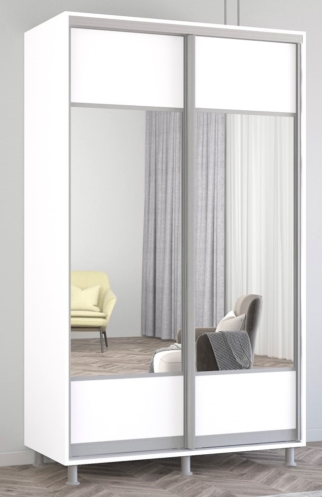 Dulap cu uşi glisante Mobildor-Lux Aron 140x220 (8681 Alb Briliant) K1