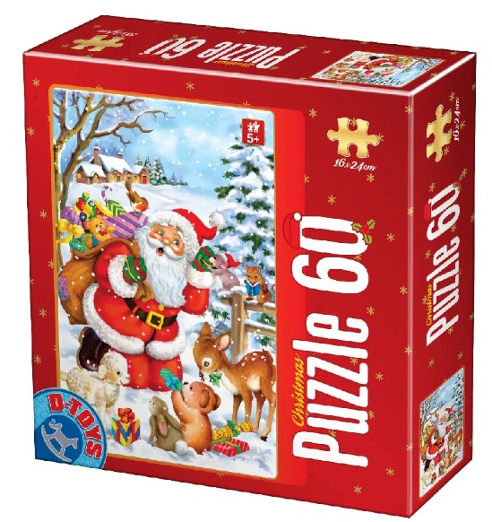 Puzzle D-Toys 60 Santa Claus with toys and animals (075581-03)