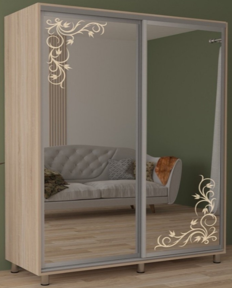Dulap cu uşi glisante Mobildor-Lux Aron 170x210 (3025 Stejar Sonoma) Desen