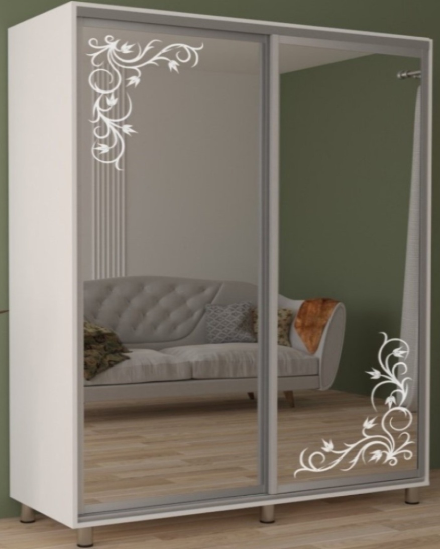 Шкаф-купе Mobildor-Lux Aron 200x200 (8681 Alb Briliant) Desen