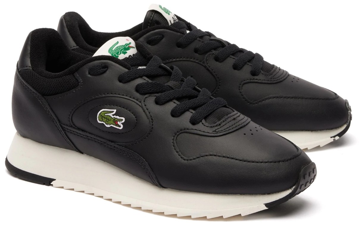 Adidași pentru bărbați Lacoste Men's Linetrack Leather Black 44.5