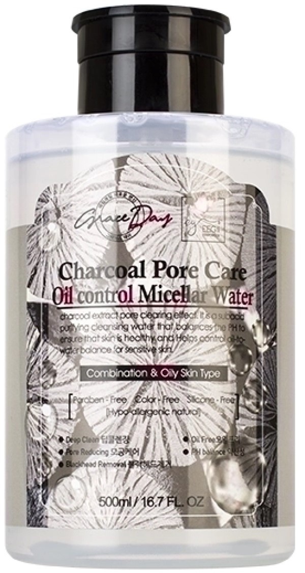 Apă micelară Grace Day Charcoal Pore Care Oil Control Micellar Water 500ml