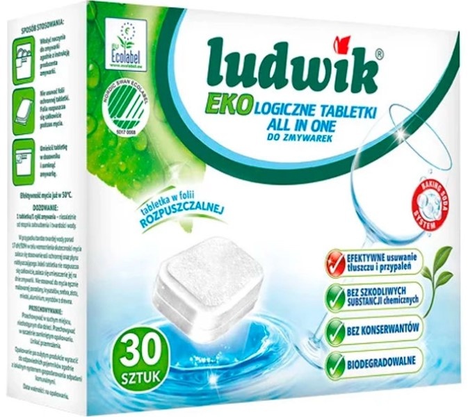 Detergent pentru mașine de spălat vase Ludwik All in One Eco 30tab