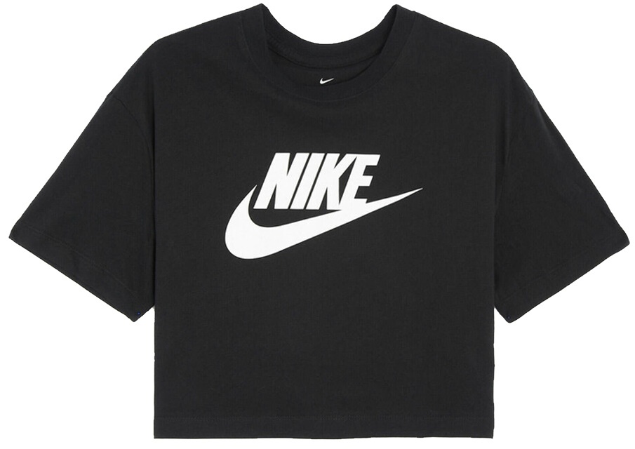 Женская футболка Nike W Nsw Tee Essntl Crp Icn Ftra Black/White, s.XS