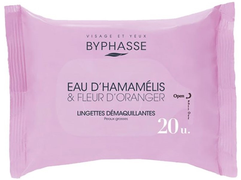 Салфетки для снятия макияжа Byphasse Make-Up Remover Wipes Hazel Water & Orange 20pcs