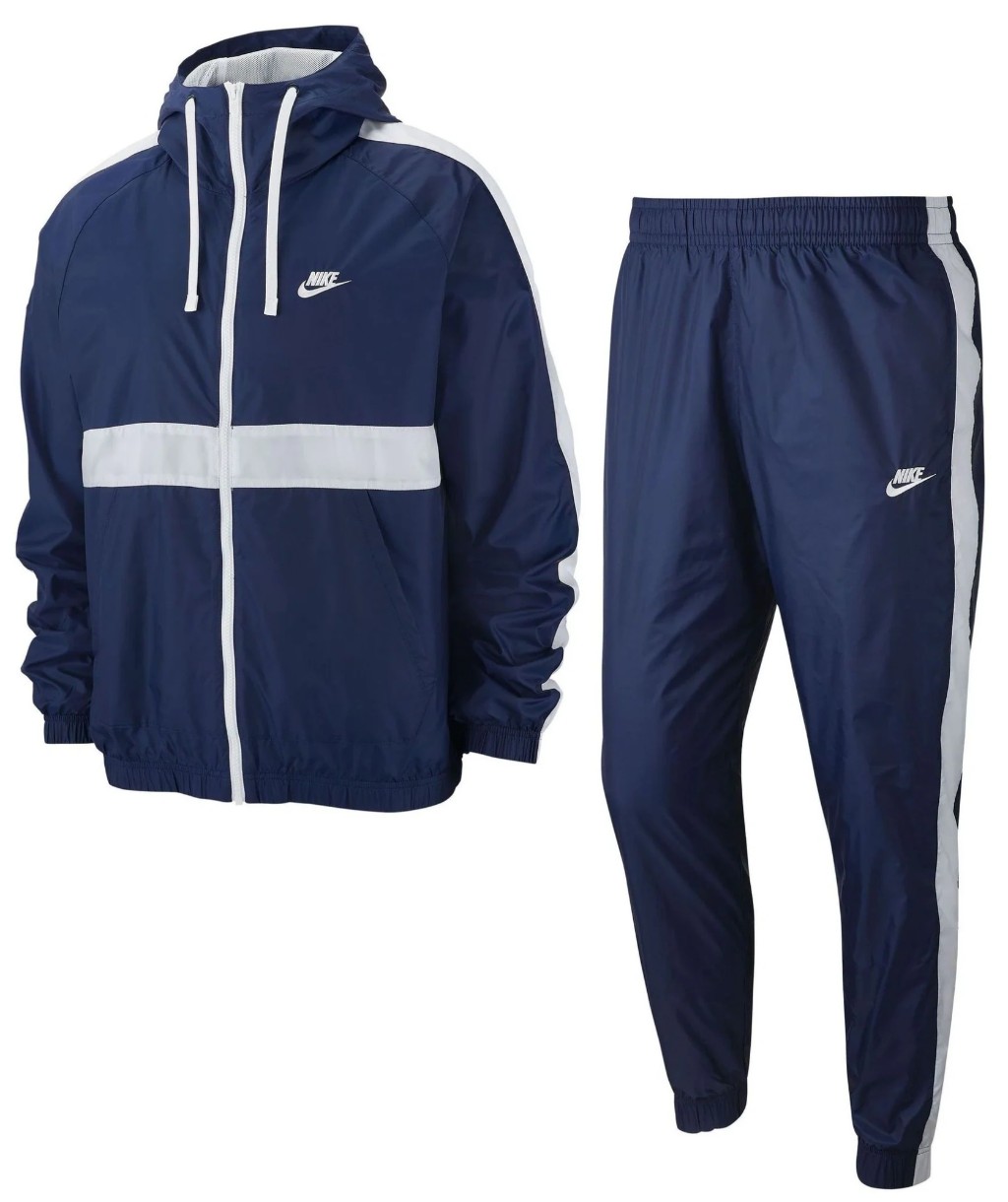 Costum sportiv pentru bărbați Nike Sportswear Hooded Woven Tracksuit Navy XXL