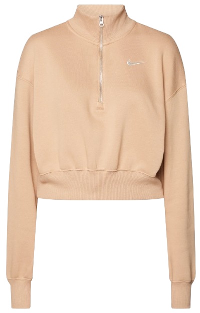 Hanorac damă Nike W Nsw Style Flc Crop Qz Hemp/Sail, s.L