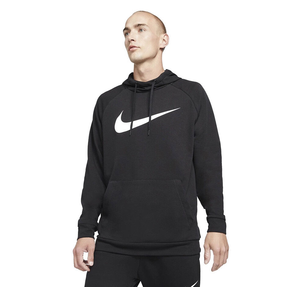Hanorac pentru bărbați Nike Dri-Fit Training Swoosh Black/White, s.S