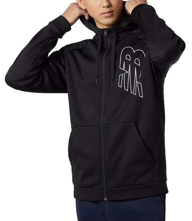Мужская толстовка New Balance Tenacity Performance Fleece Black/White, s.M