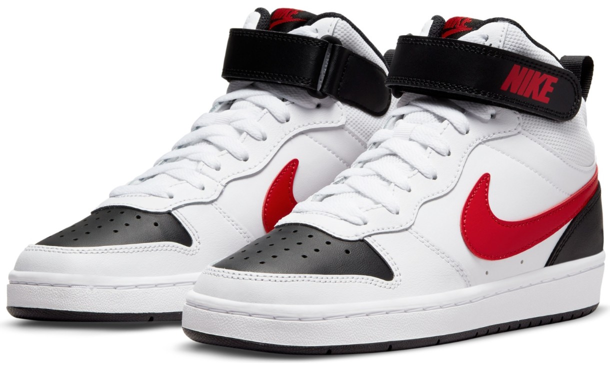 Ботинки детские Nike Court Borough Mid 2 Gs White/Black/University Red, s.37.5