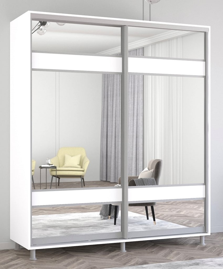 Dulap cu uşi glisante Mobildor-Lux Aron 200x200 (8681 Alb Briliant) K3