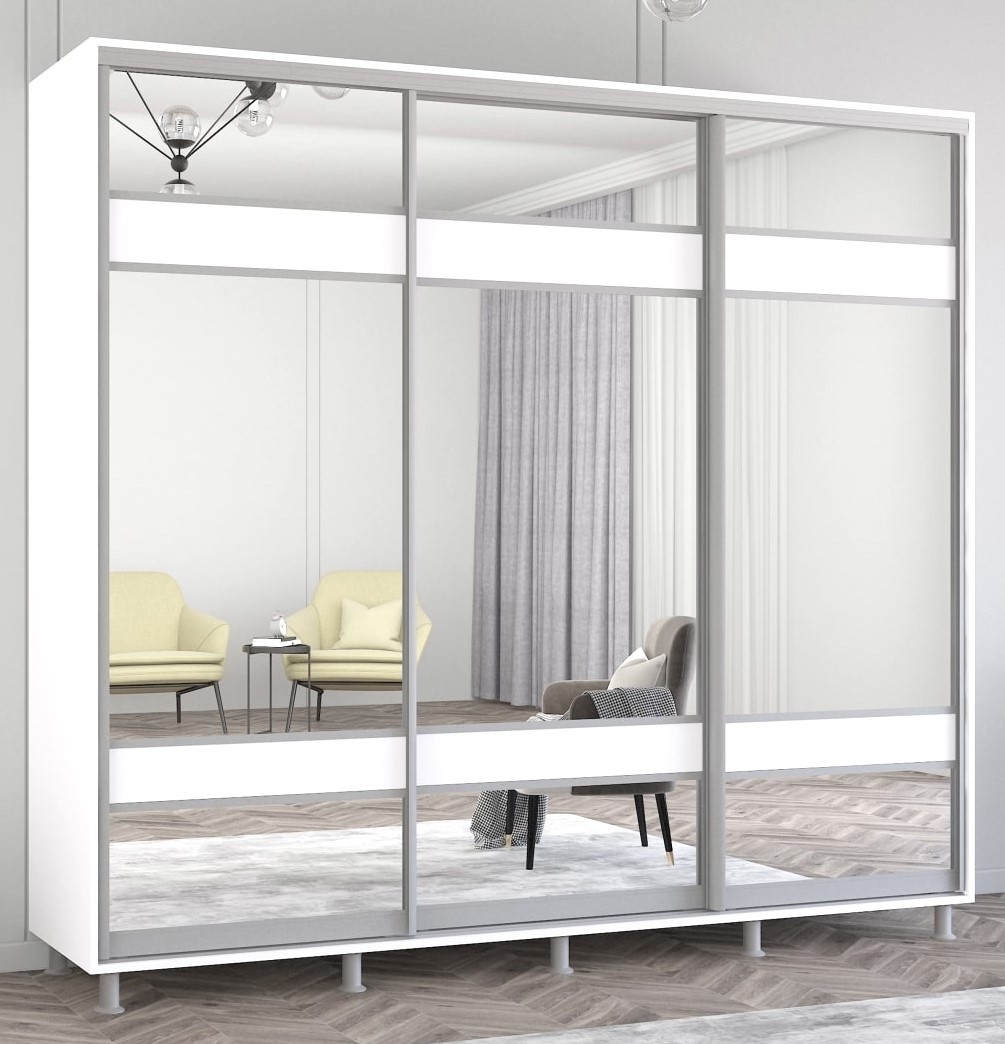 Dulap cu uşi glisante Mobildor-Lux Aron 240x220 (8681 Alb Briliant) K3