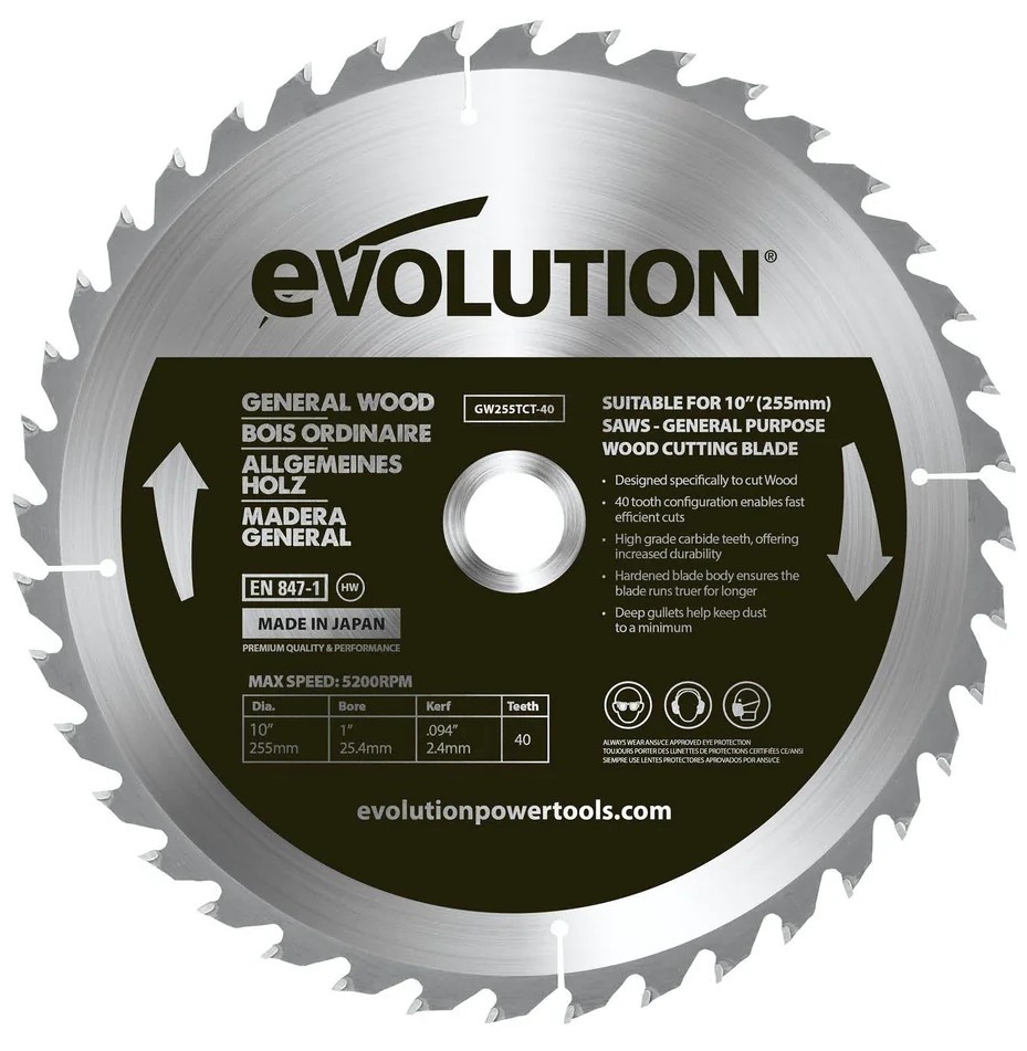 Диск для резки Evolution GW255TCT-40