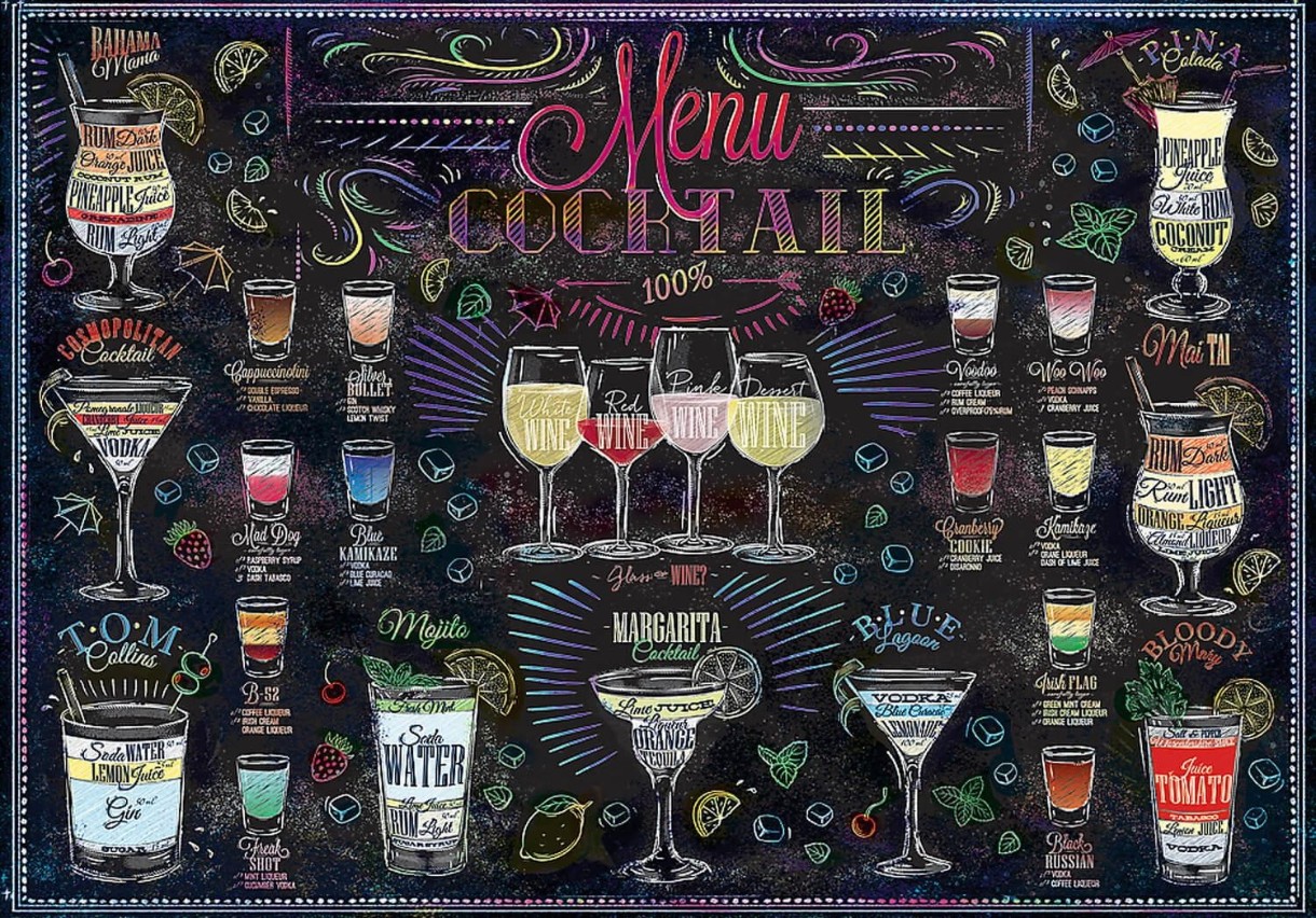 Пазл Trefl 500 Cocktail menu (37452)
