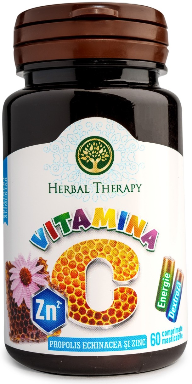 Витамины Herbal Therapy Vitamina C Propolis & Zink 100mg 60tab